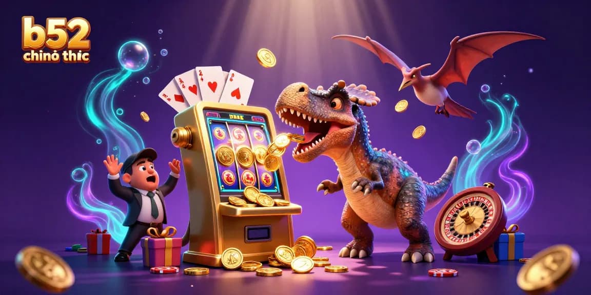 Catch golden coins with b52 chính thức as a pachycephalosaurus hits a slot machine for a jackpot.