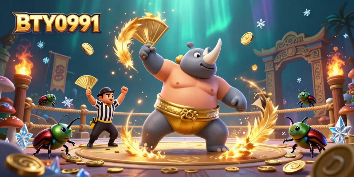 Experience BTY0991 with a dynamic showdown featuring a beetle champion in an exciting casino arena.