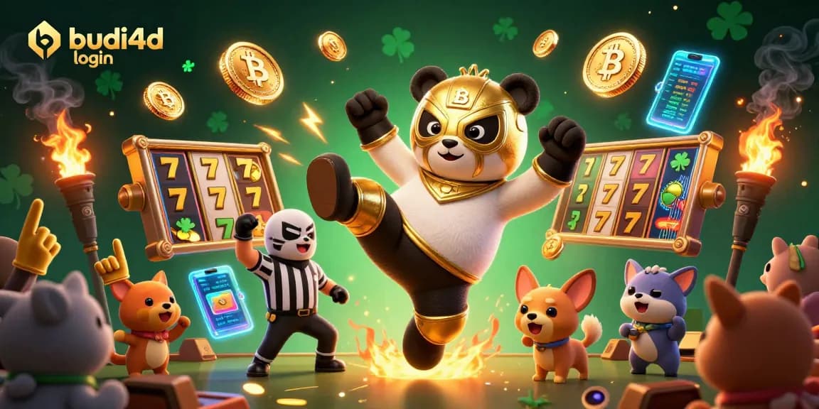 Engage in thrilling gameplay with budi4d login featuring a vibrant scene of slot machines and lucky symbols.