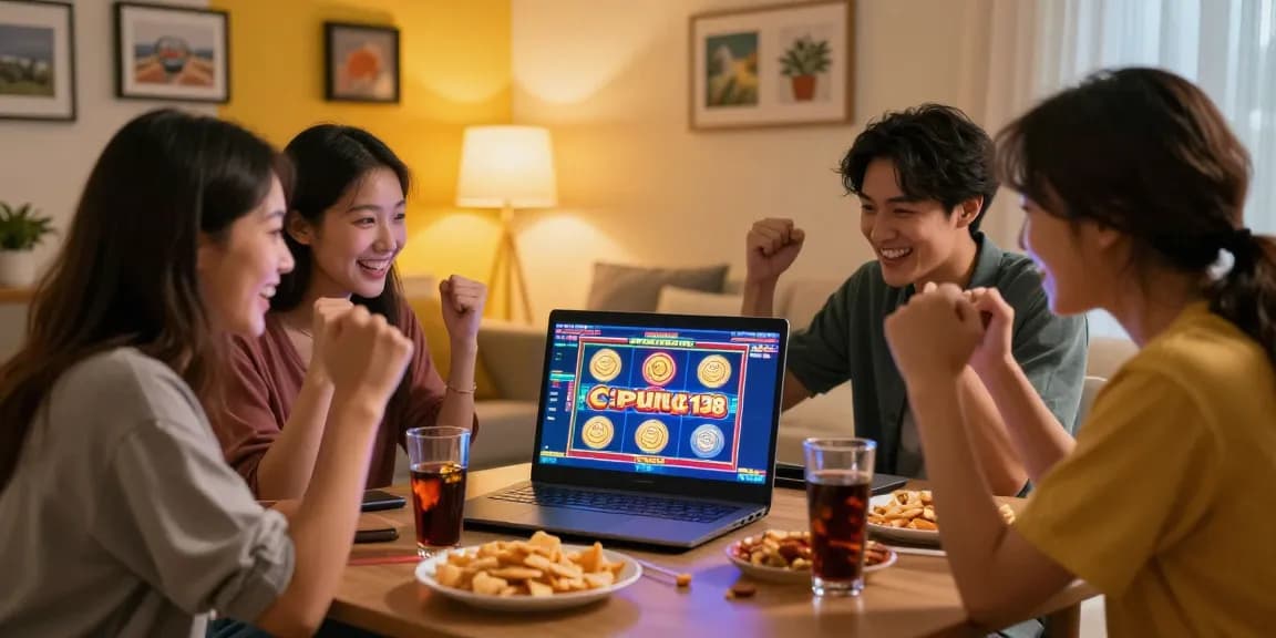 Pengalaman seru bermain slot online cipung138 bersama teman-teman di ruang tamu yang nyaman.