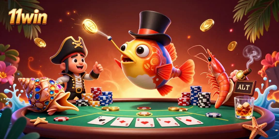 Attract golden coins with 11win featuring an anglerfish, pirate shrimp, and gem snail.