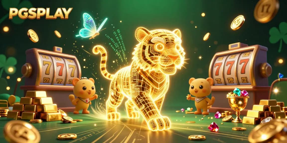 Experience thrilling gameplay at PGSPLAY with slots and golden treasures illuminating the casino landscape.