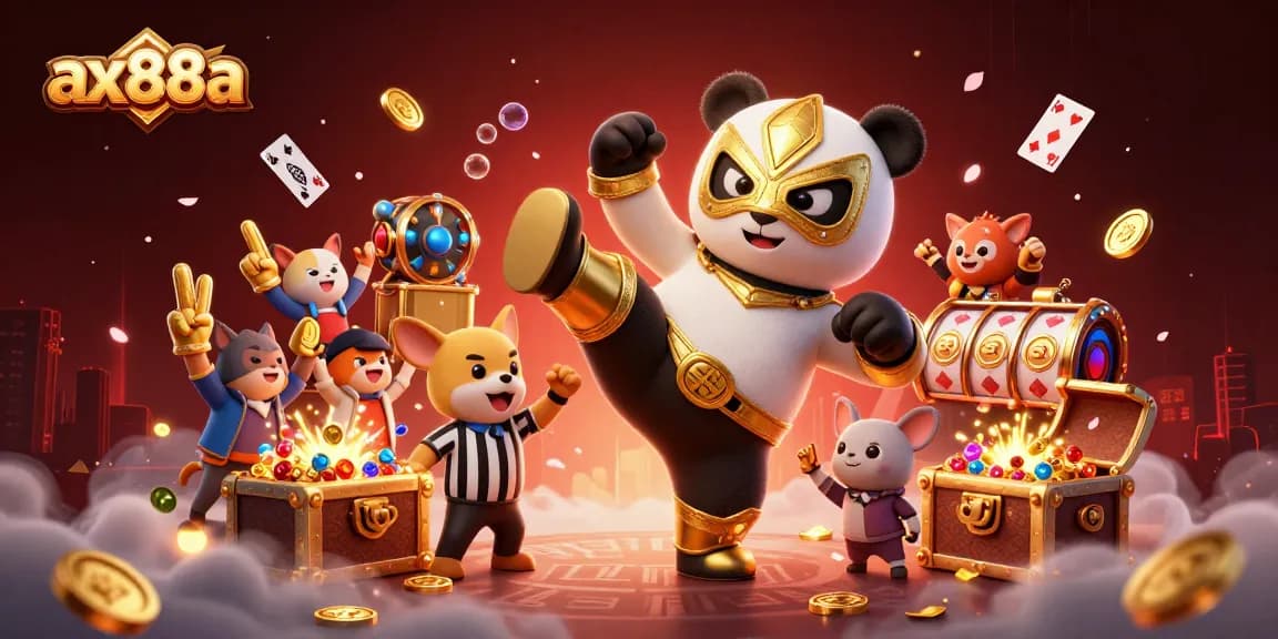 Experience exciting action at ax88a with vibrant characters and dynamic gambling elements.