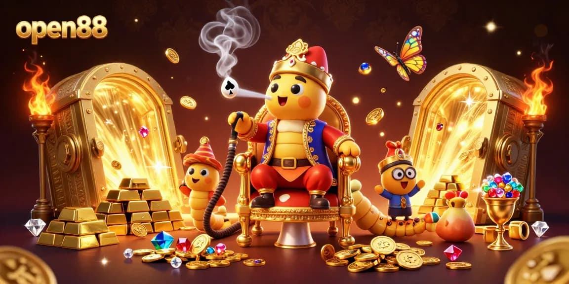 Engage with open88's exciting casino experience featuring vibrant characters and treasures.