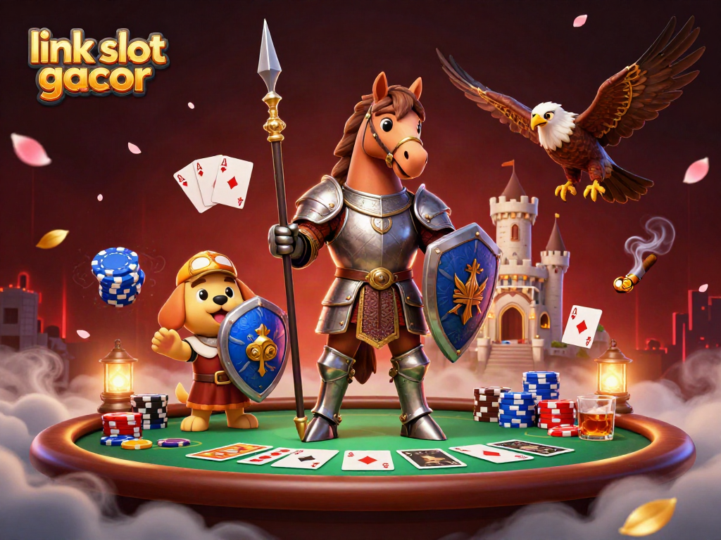 Experience excitement with link slot gacor at this vibrant, detailed 3D casino scene.