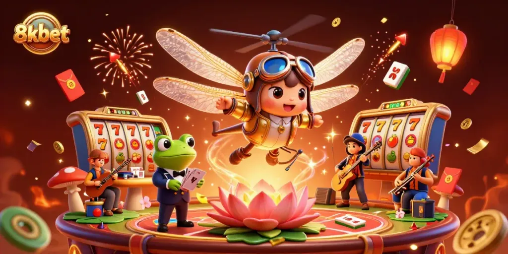 Experience high-energy gaming at 8xbet casino with vibrant characters and dynamic slots.