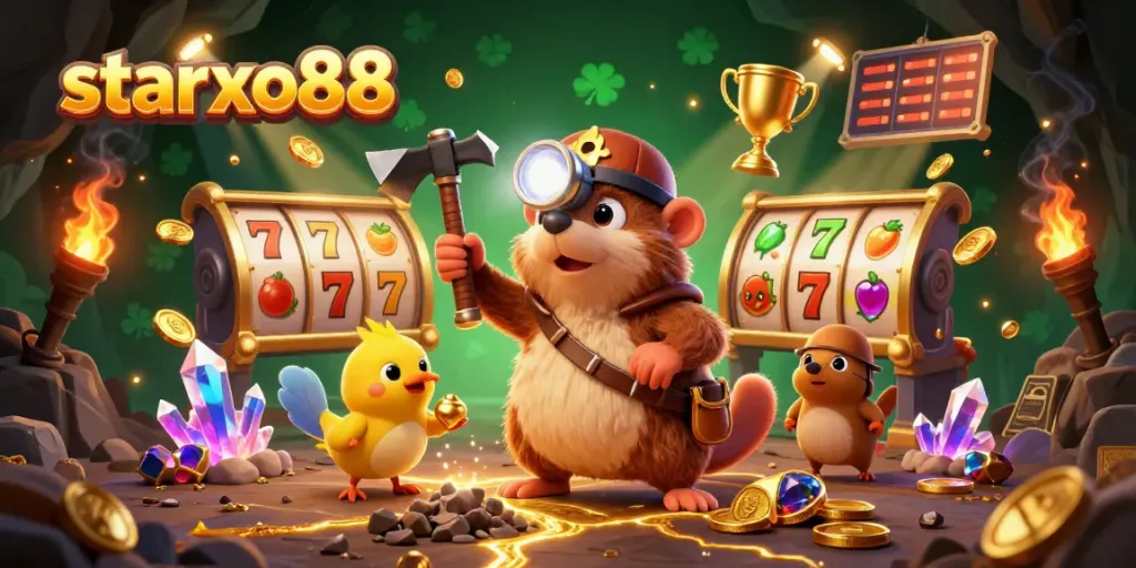 starxo88 immerses players in a vibrant 3D treasure hunt adventure, showcasing exciting casino elements