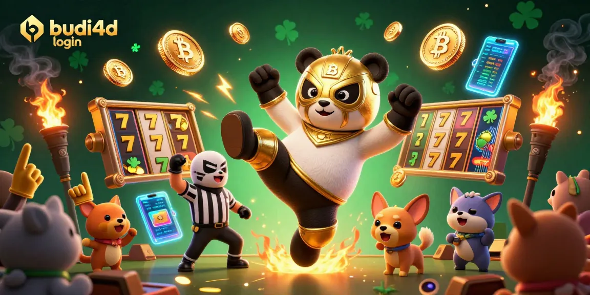 Engage in thrilling gameplay with budi4d login featuring a vibrant scene of slot machines and lucky symbols.