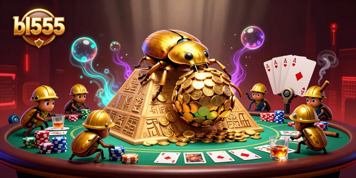 Experience thrilling gaming action with bl555's captivating casino world featuring colorful poker elements.