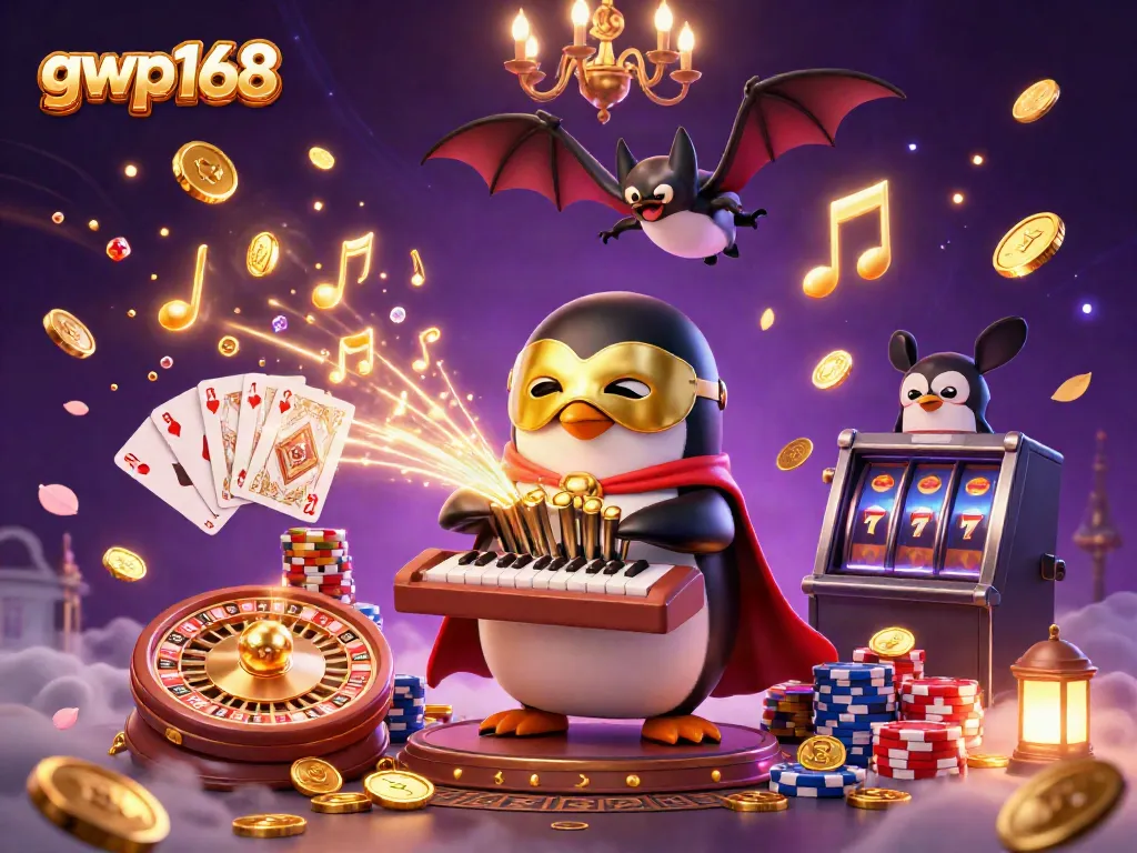 Permainan slot dan kasino menarik di gwp168 dengan gambar kartun yang kaya akan elemen visual.