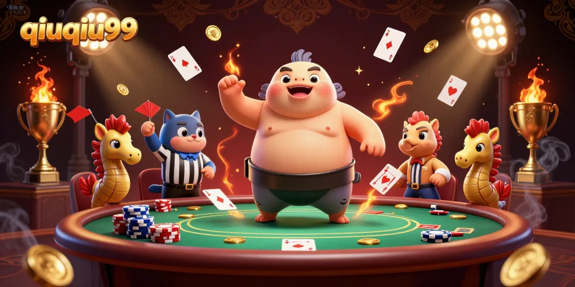 Experience the excitement of qiuqiu99 poker with vibrant characters and dynamic game elements.
