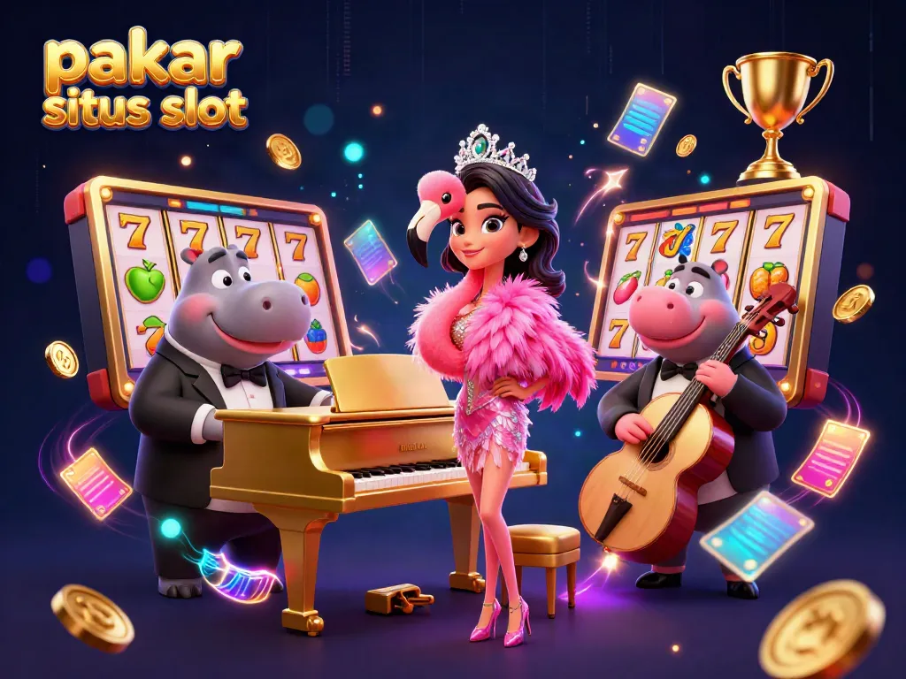 Experience pakar situs slot with a vibrant casino illustration showcasing engaging characters and classic slot elements.