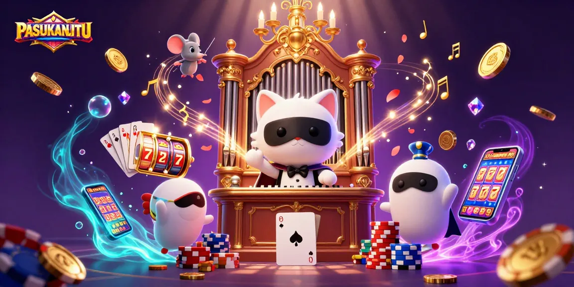 Experience PASUKANJITU's vibrant slot gameplay with the phantasmic characters in a dazzling casino scene.