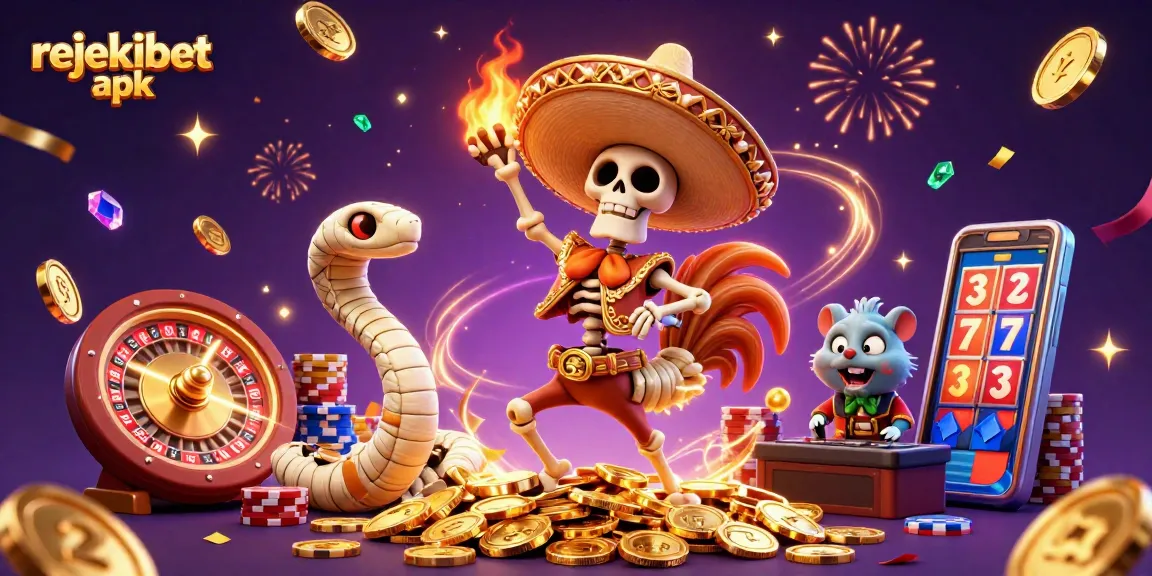 Experience thrilling action with rejekibet apk featuring vibrant casino characters amidst golden coins.