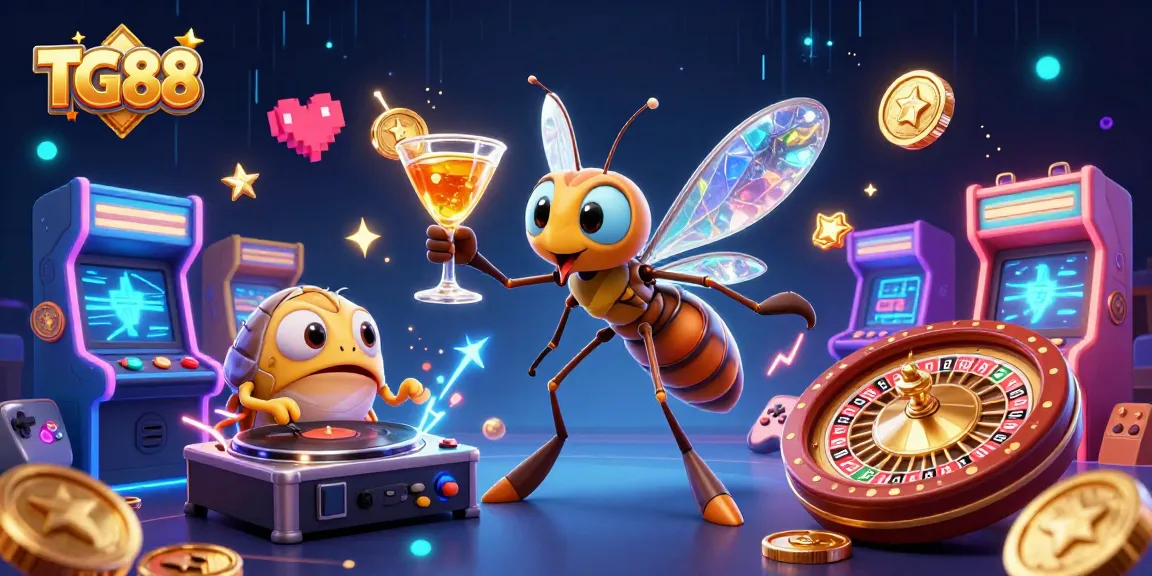 Engage with TG88's vibrant casino world featuring dynamic characters and colorful gaming elements.