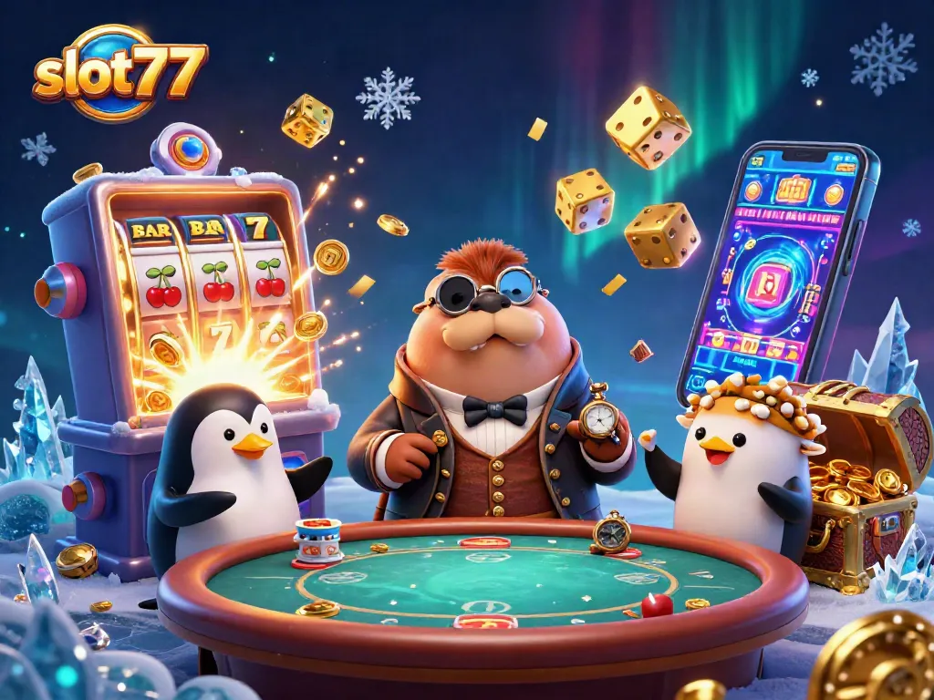 Slot777 menawarkan pengalaman slot mengasyikkan dengan karakter kartun lucu dan elemen kasino yang menarik.
