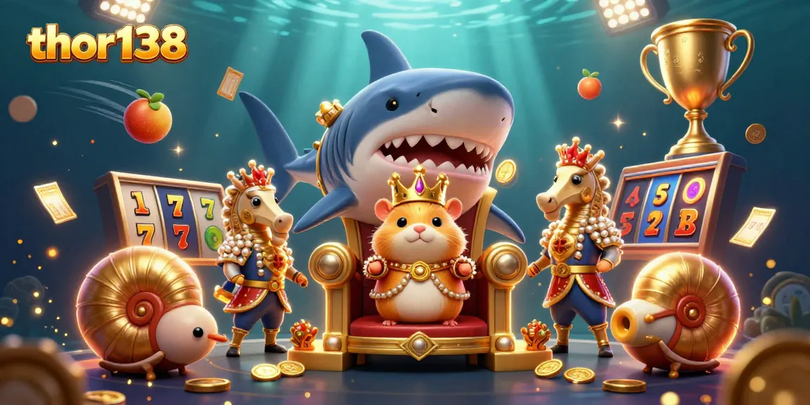Menangkan permainan slot dengan thor138, raja hamster emas beraksi di takhta bergigi hiu.