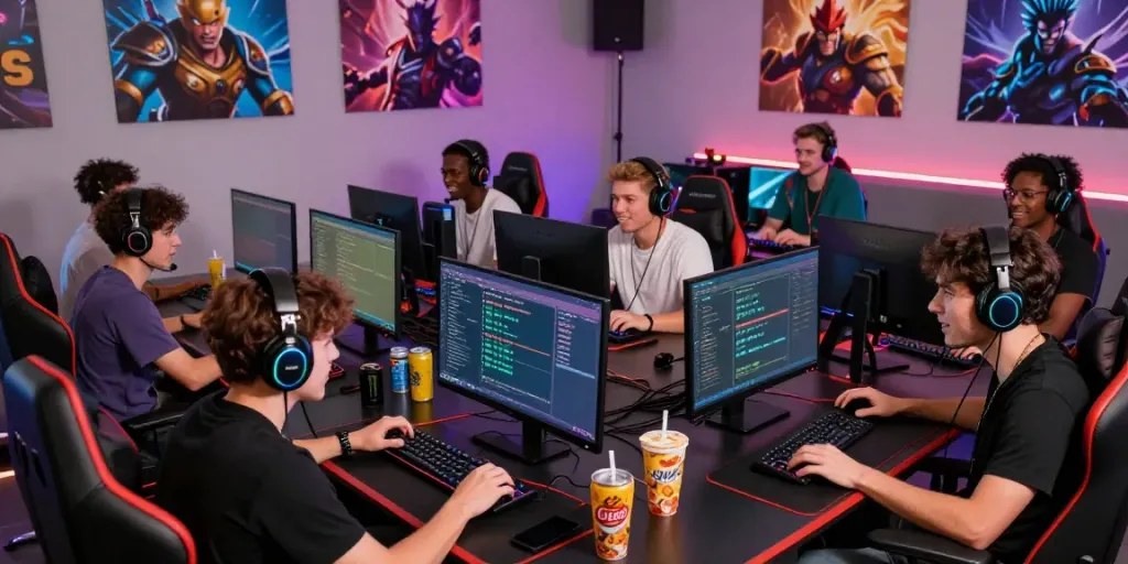 Gamers immersed in a luxury111 live gaming session, showcasing technology and excitement.