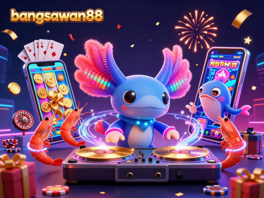 Engage with bangsawan88 as vibrant characters celebrate at a dynamic underwater casino party.