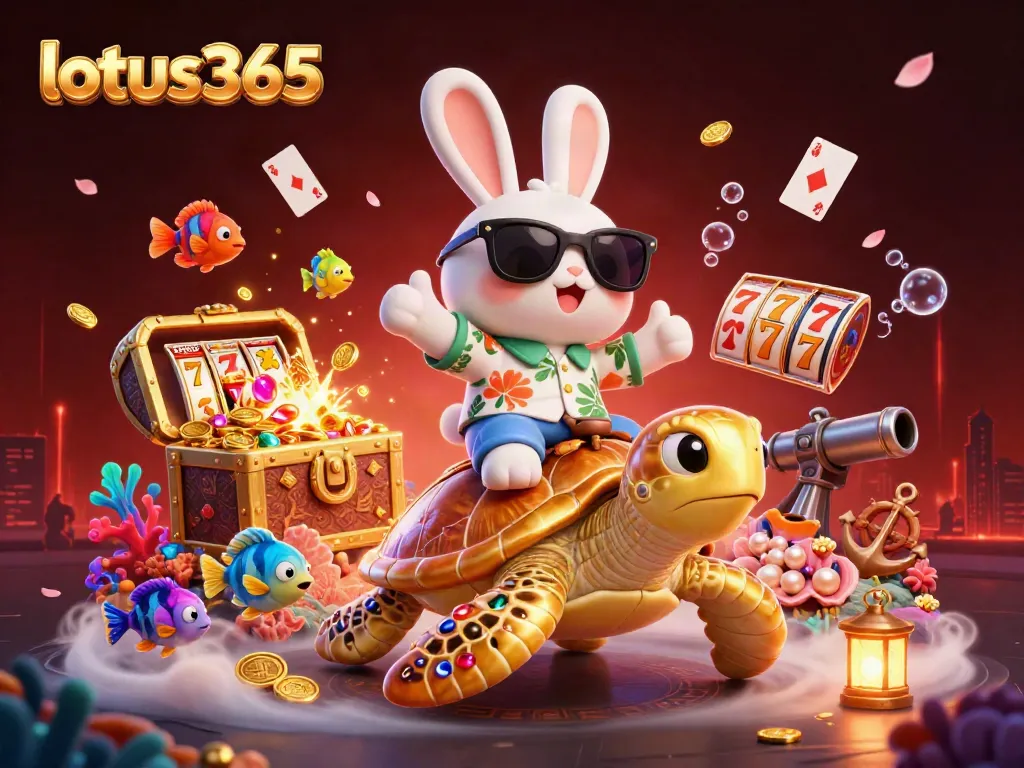 Play slots and win at lotus365 with unique 3D illustration of fun characters and dynamic game elements.