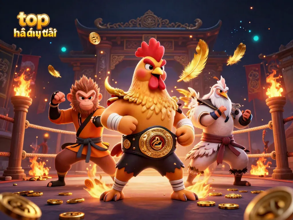 Experience the thrill of top nhà cái uy tín in an action-packed 3D illustration featuring unique characters and engaging elements.