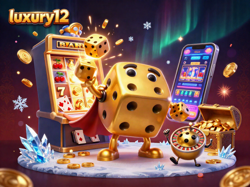 Luxury12 menghadirkan suasana kasino online dengan jackpot dan elemen mewah dalam ilustrasi 3D yang memukau.