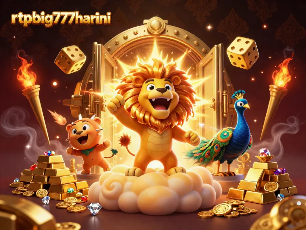 Win big with rtpbig777hariini’s vibrant casino illustration showcasing dynamic slot and gaming elements.