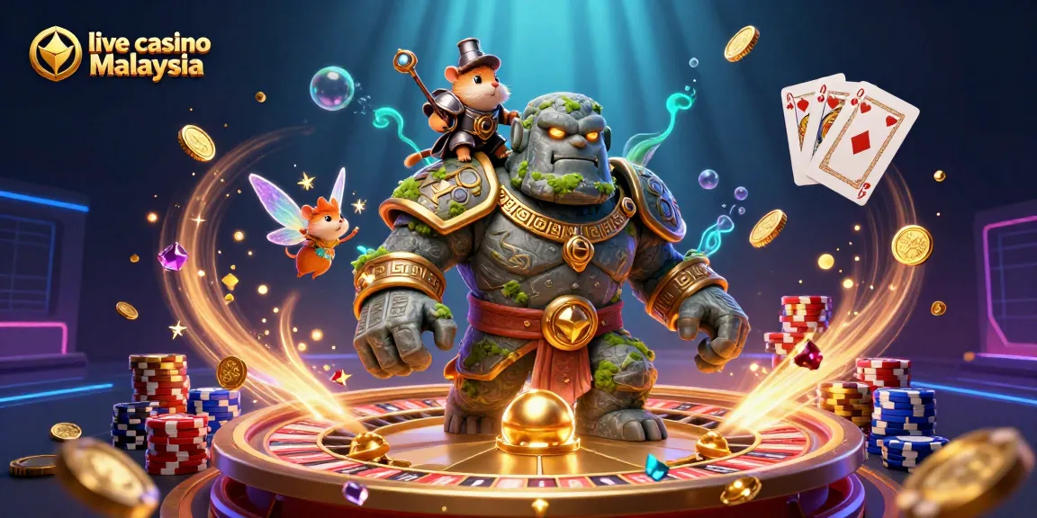 Experience thrilling live casino Malaysia action with a magical golem and enchanting companions.