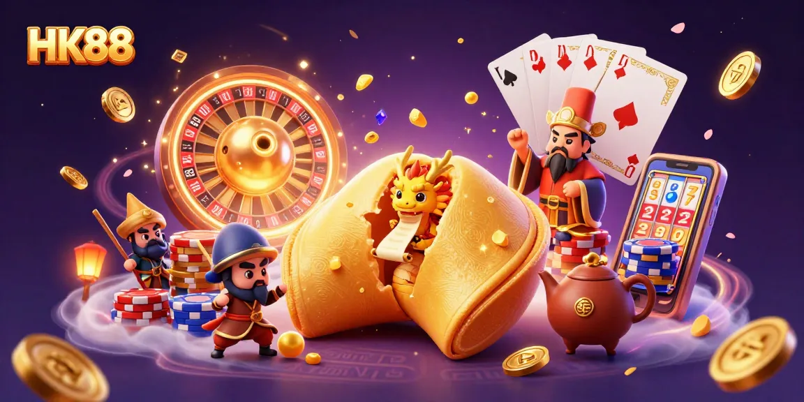 Play and win with HK88's exciting casino offerings in this stunning 3D illustration.