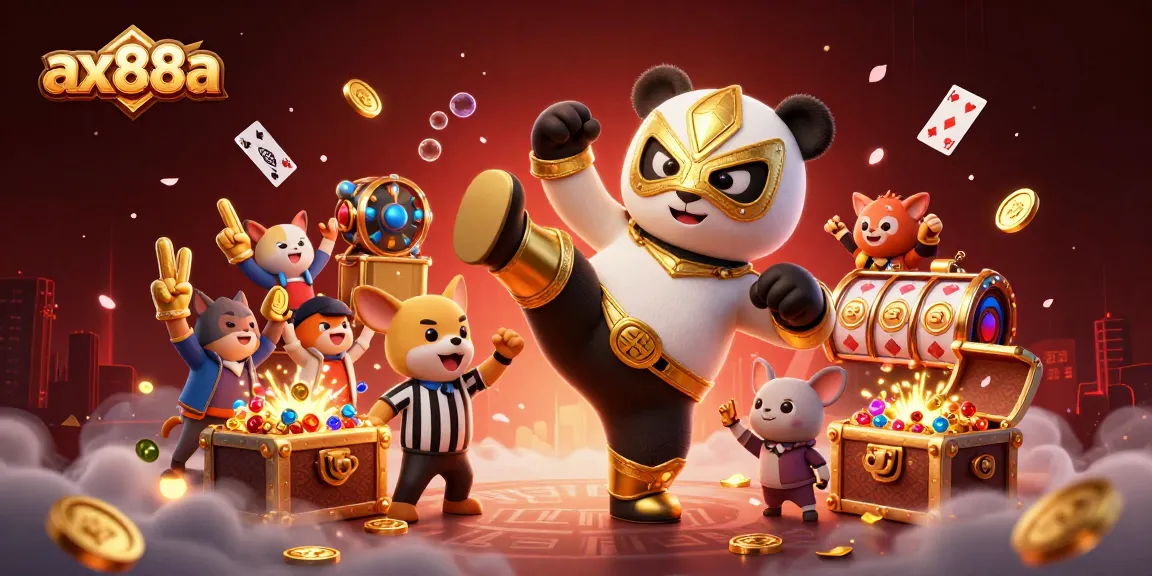 Experience exciting action at ax88a with vibrant characters and dynamic gambling elements.