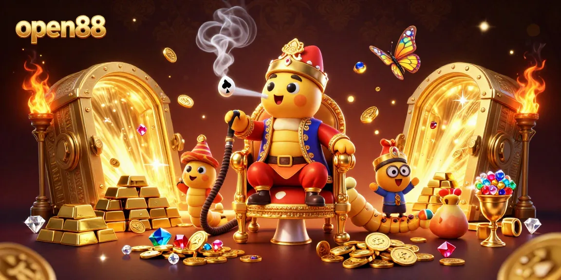 Engage with open88's exciting casino experience featuring vibrant characters and treasures.