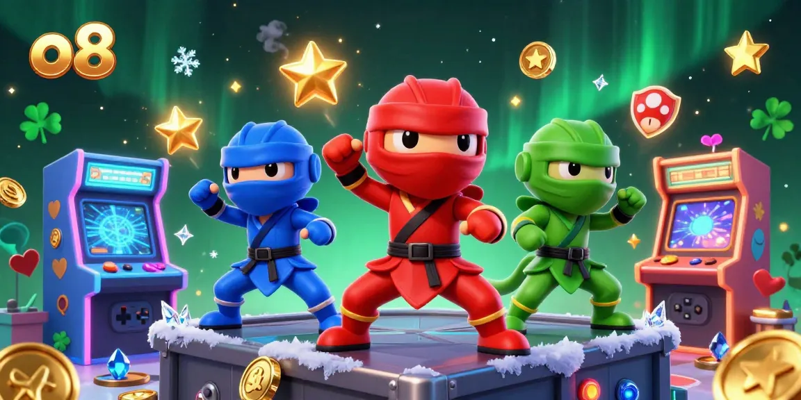Experience thrilling gameplay with o8's vibrant 3D ninja chameleon team at the casino.