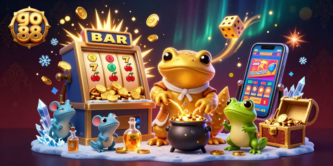 Experience the thrill of go 88 with a jackpot-winning scene filled with vibrant casino elements and characters.