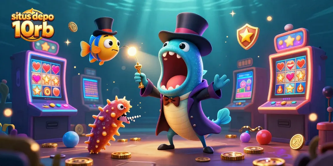 Experience thrilling slots with situs depo 10rb amidst underwater magic and vibrant arcade elements.
