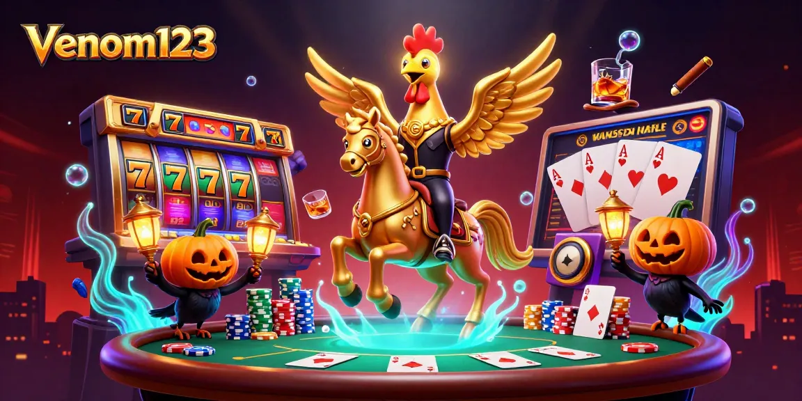 venom123 memberi pengalaman bermain slot online yang seru dengan elemen kasino yang menonjol di gambar ini.