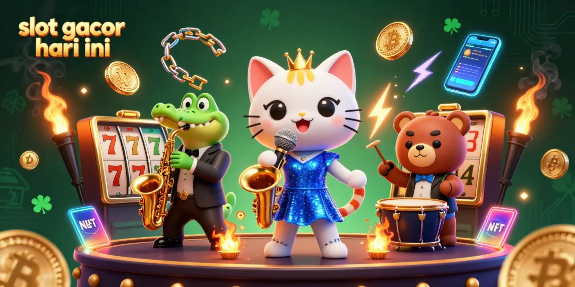 Celebrate the thrill of slot gacor hari ini with vibrant 3D casino characters and golden jackpot elements.