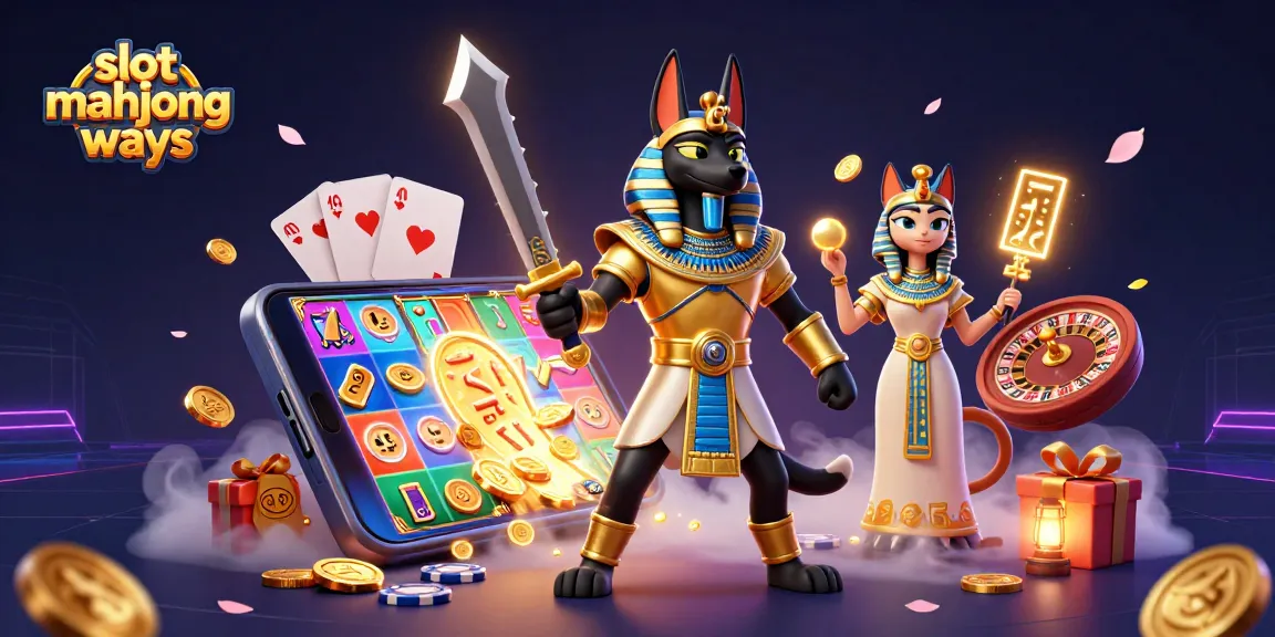 Experience the slot mahjong ways excitement with vibrant colors and action-packed characters in this engaging illustration.