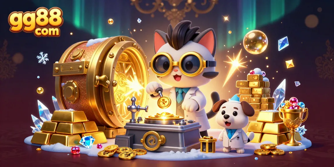 Engage with gg88 com's thrilling casino experience featuring vibrant illustrations of treasure and play.