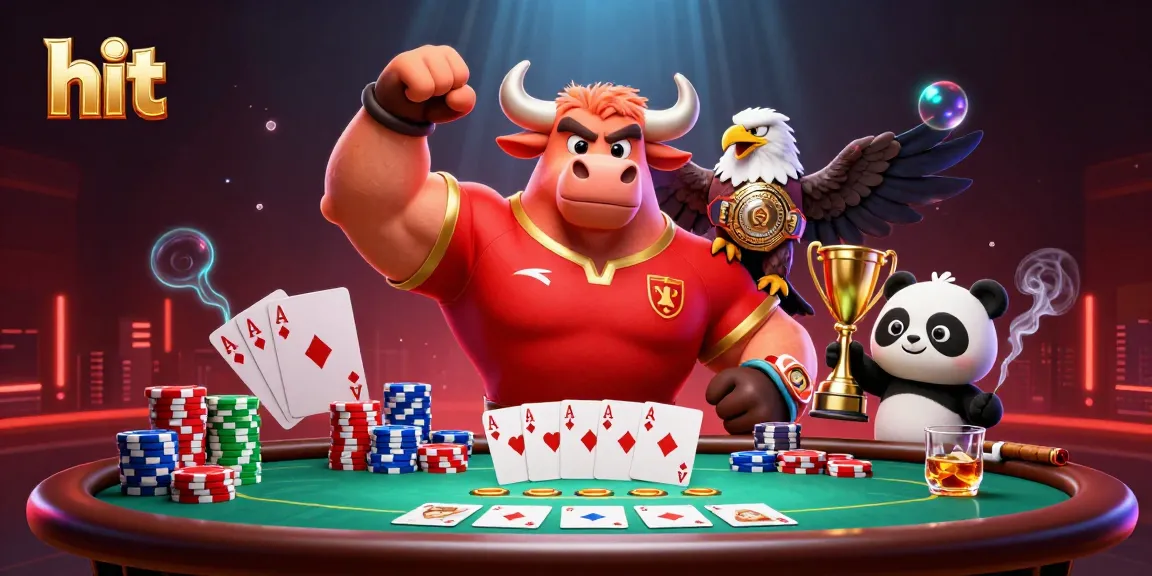 Engage in thrilling gameplay at Hit with the dynamic poker scene showcasing victory and excitement.