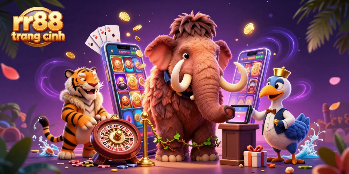 Experience thrilling action at rr88 trang chính with vibrant casino elements, entertaining guests in a colorful 3D setting.