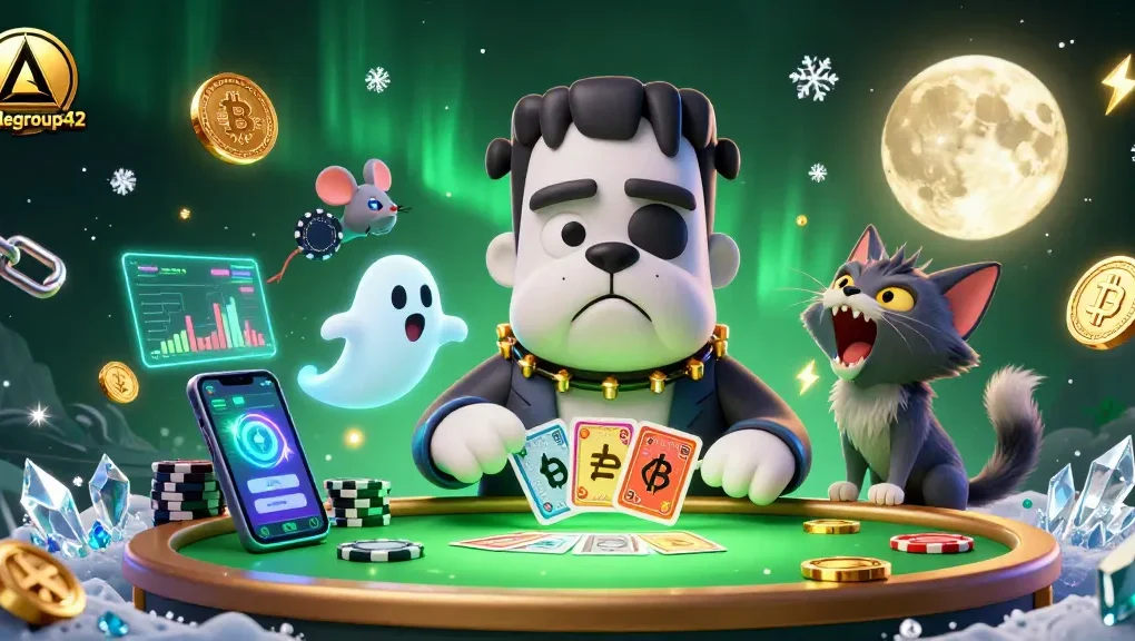Watch the Frankenstein bulldog at battlegroup42 dealing cards in a thrilling 3D casino scene.