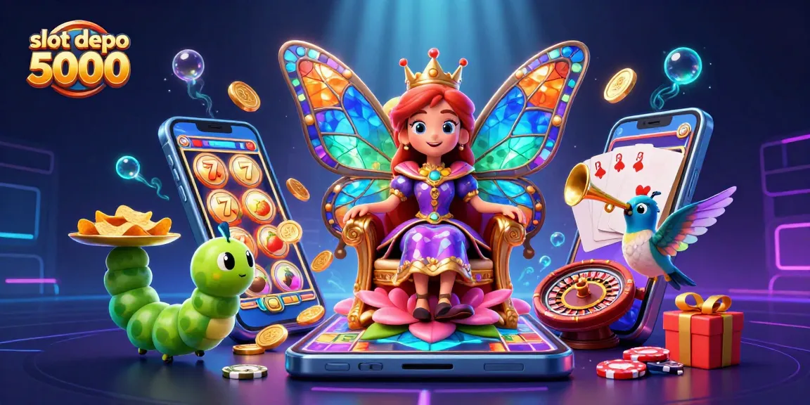 Play exciting games at slot depo 5000 with vibrant graphics, slots, and chips!